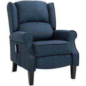 HOMCOM Massage Sofa Chair with Heat, Massage Recliner Chair with Remote Controller, Side Pocket, Blue