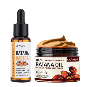 100% Pure Batana Oil Hair Conditioner Natural Hair Treatment Oil Promote Hair Wellness for Treating Hair Loss Anti-Breakage Hair (Function: Hair care SET)
